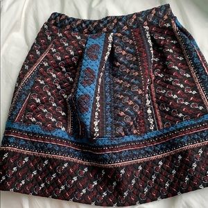 Patterned Quilted A-Line Skirt